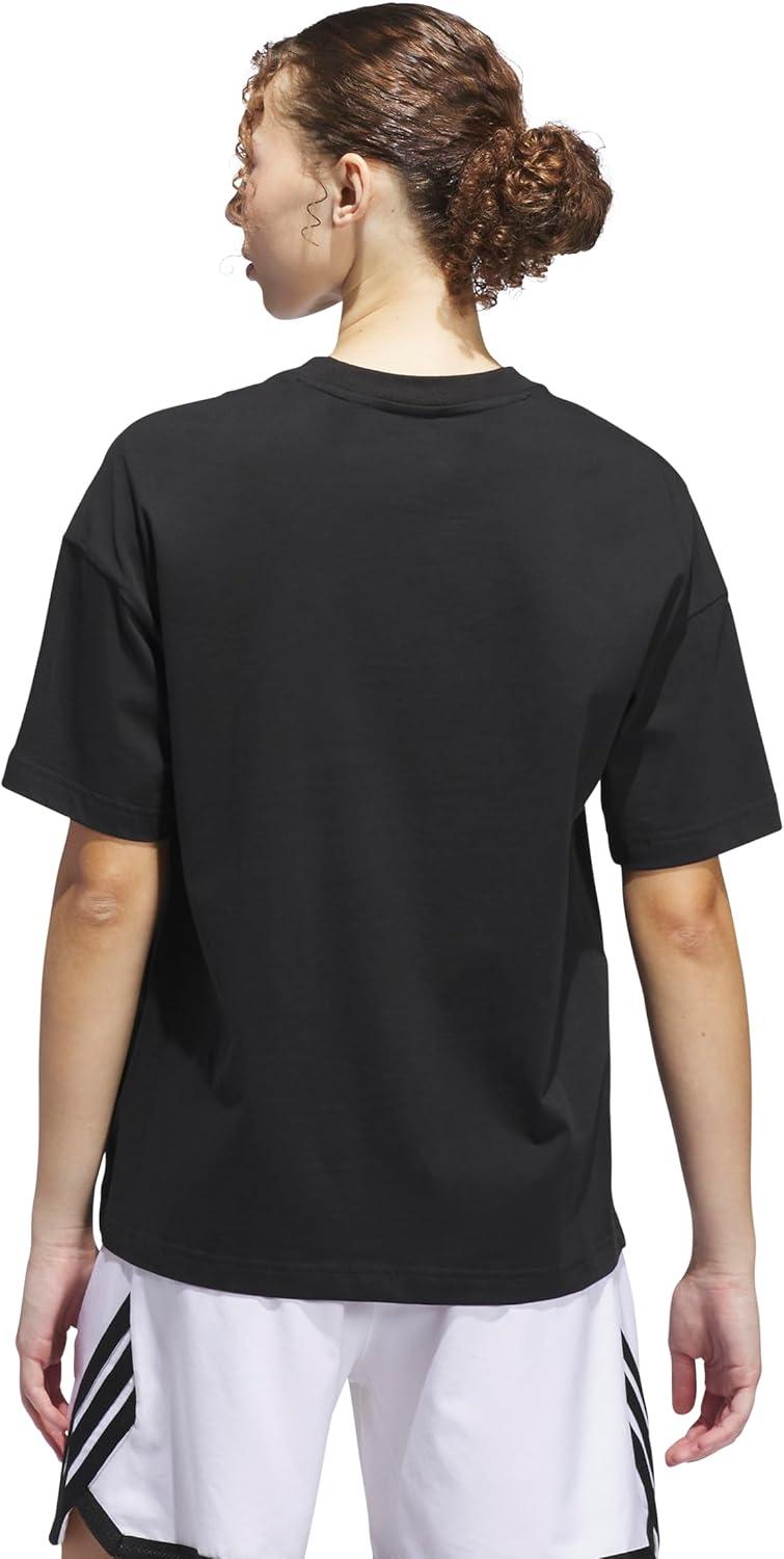 imageadidas Womens Basketball Camouflage Logo TShirtBlackPure Teal