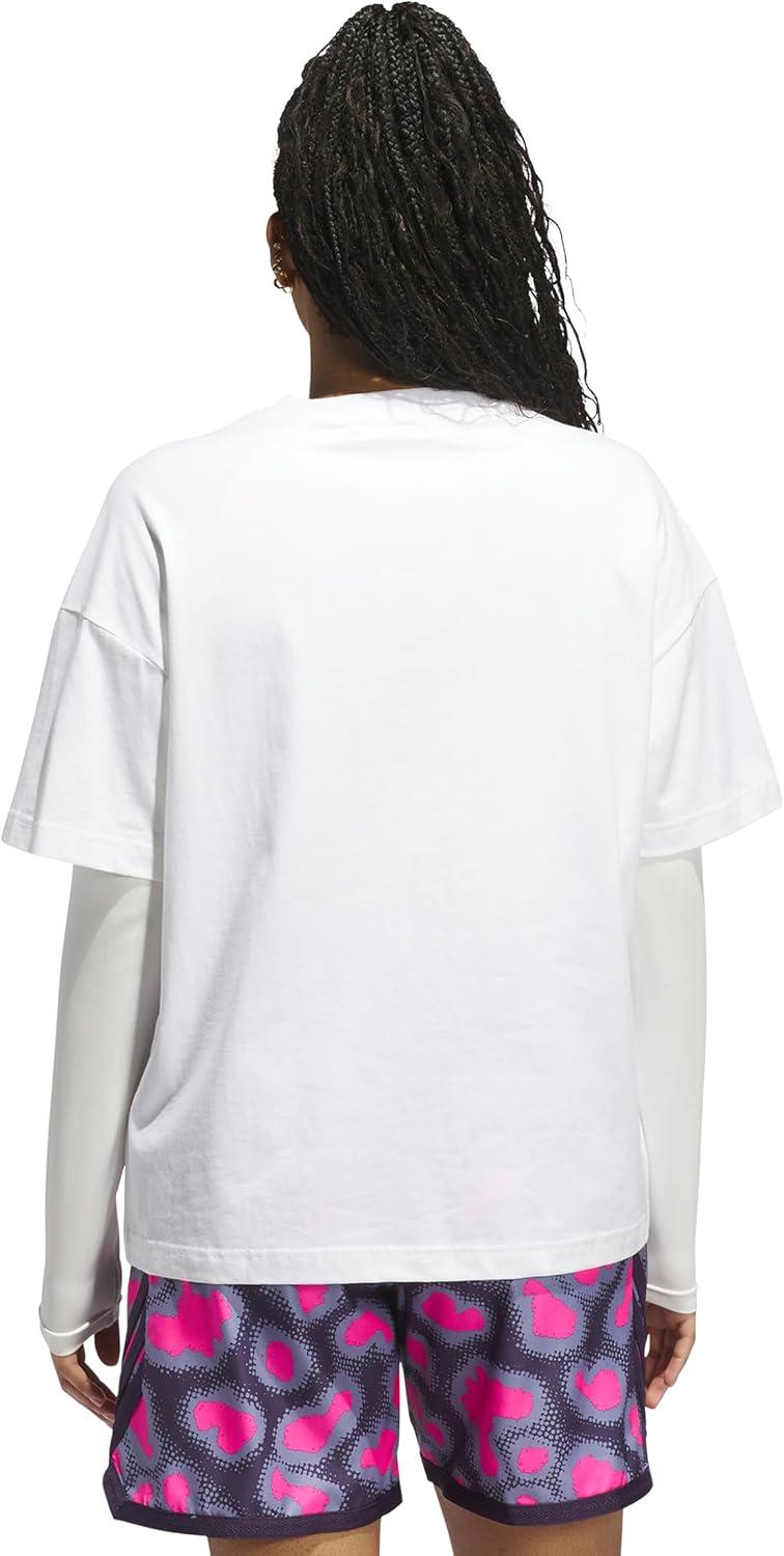 imageadidas Womens Basketball Camouflage Logo TShirtWhiteSilver Violet