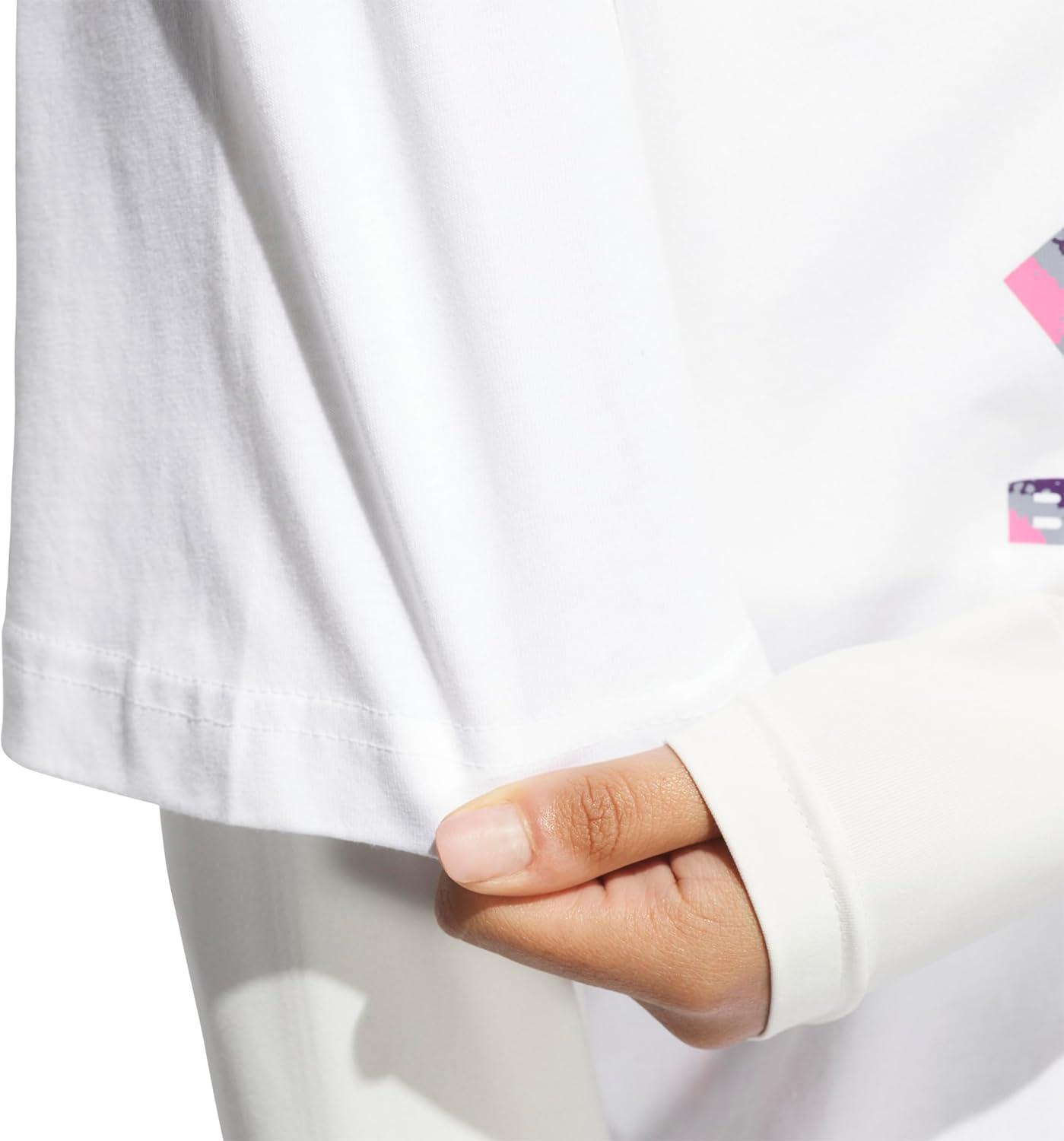 imageadidas Womens Basketball Camouflage Logo TShirtWhiteSilver Violet