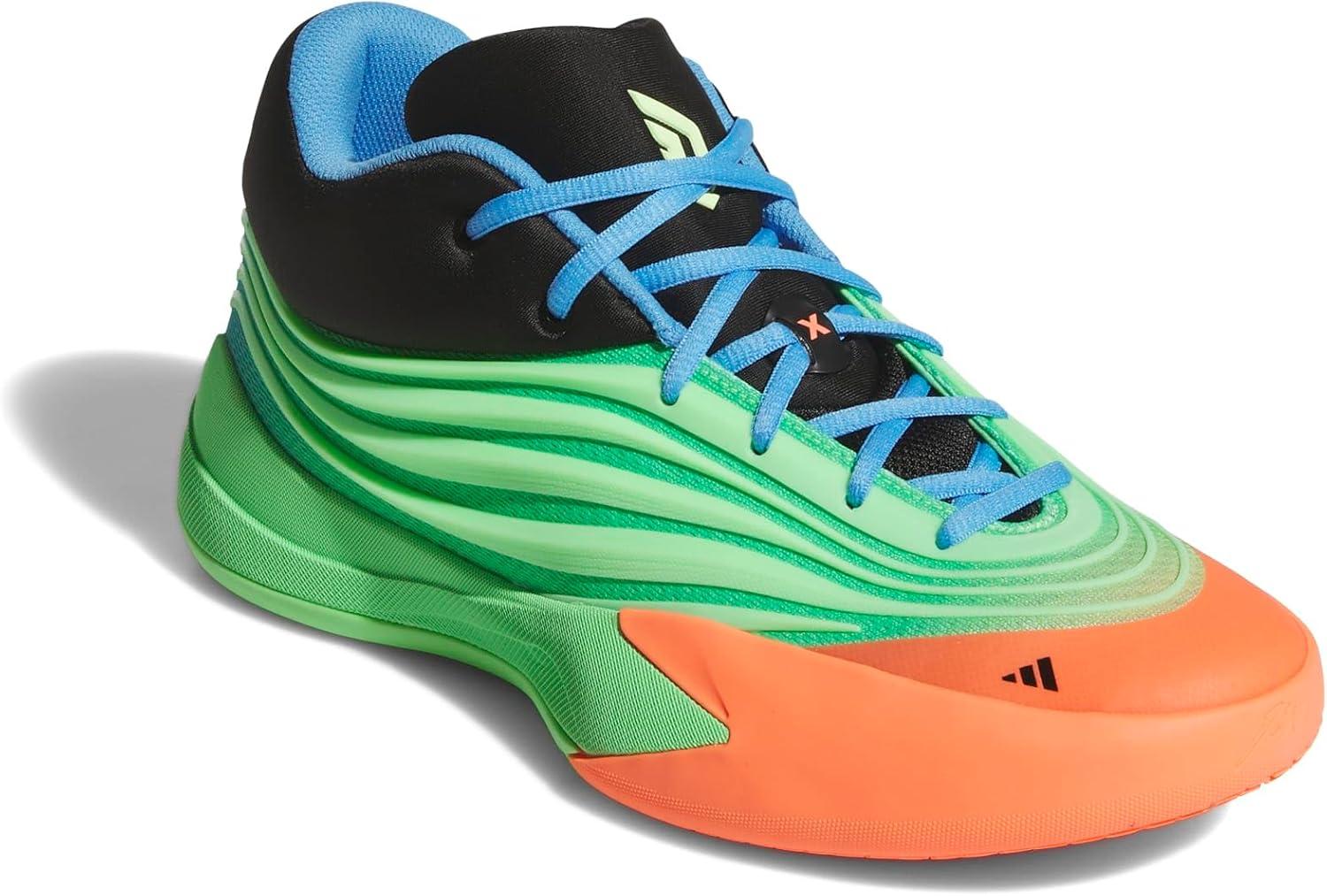 imageadidas Womens Dame X Basketball ShoesLime BurstSignal CoralBlue Burst