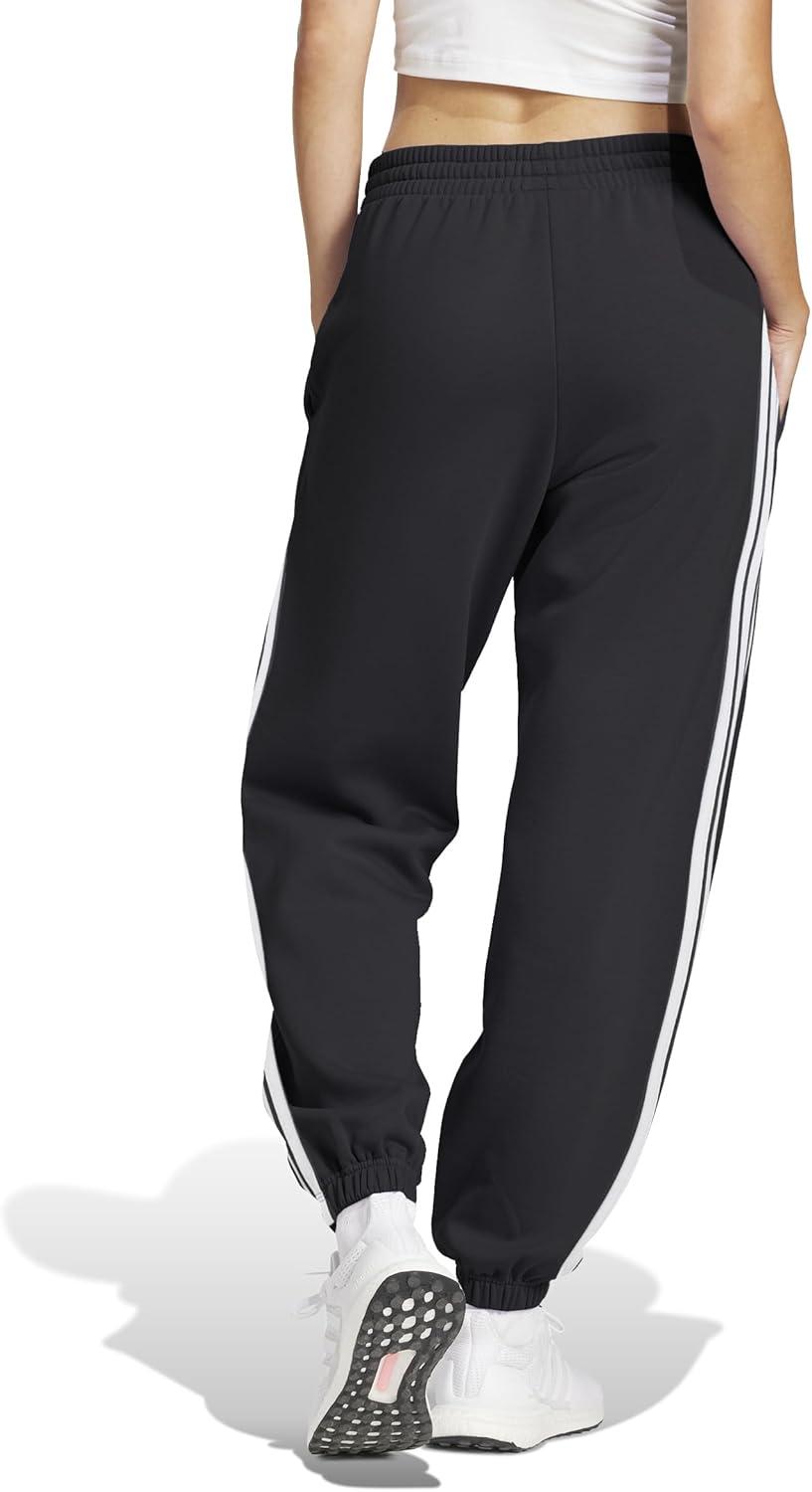 imageadidas Womens Essentials 3Stripes French Terry Cuffed PantsBlackWhite
