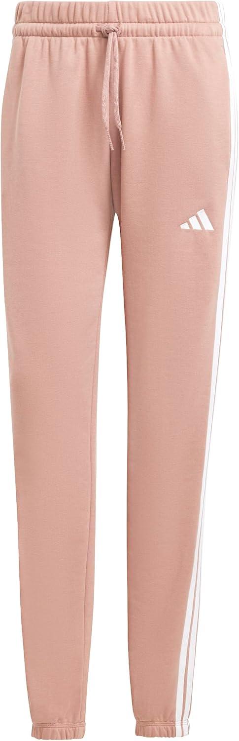 imageadidas Womens Essentials 3Stripes French Terry Cuffed PantsWarm ClayWhite