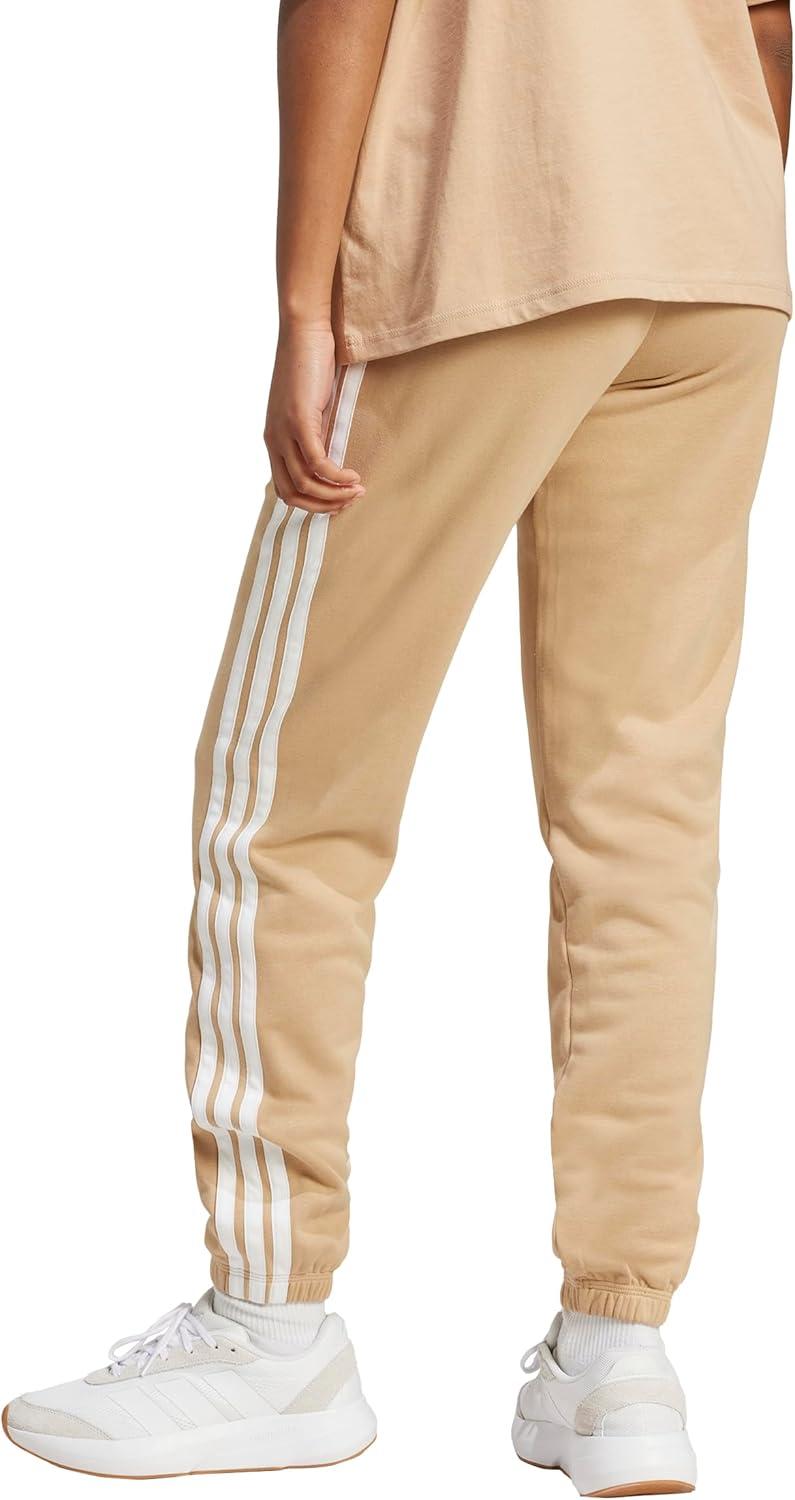 imageadidas Womens Essentials 3Stripes French Terry Cuffed PantsWarm SandstoneWhite