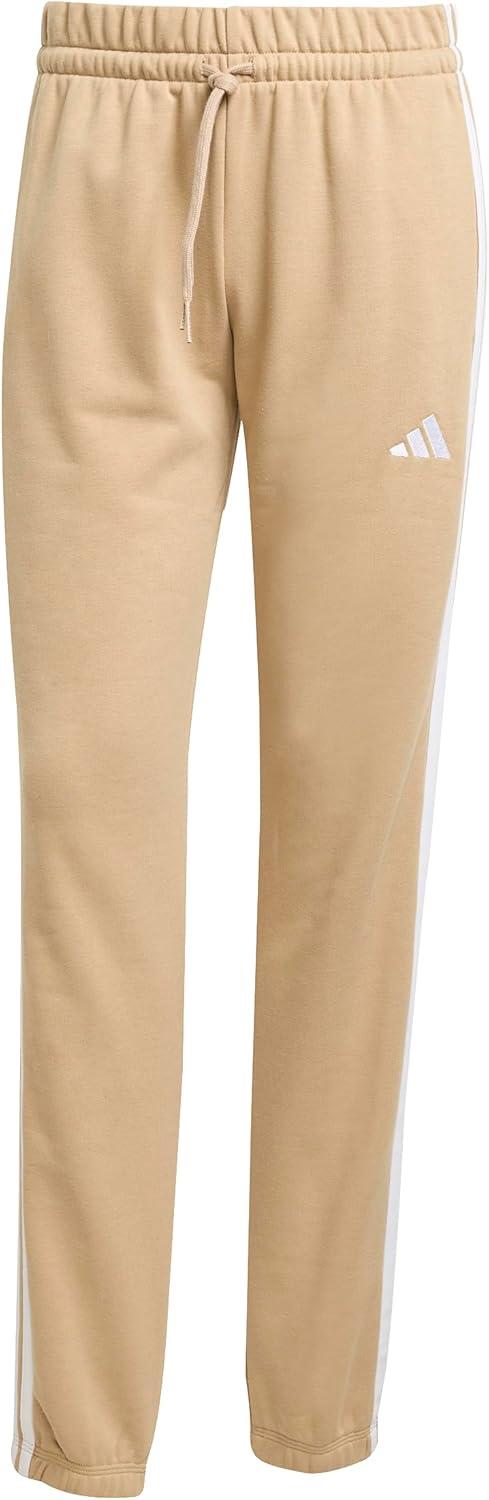 imageadidas Womens Essentials 3Stripes French Terry Cuffed PantsWarm SandstoneWhite