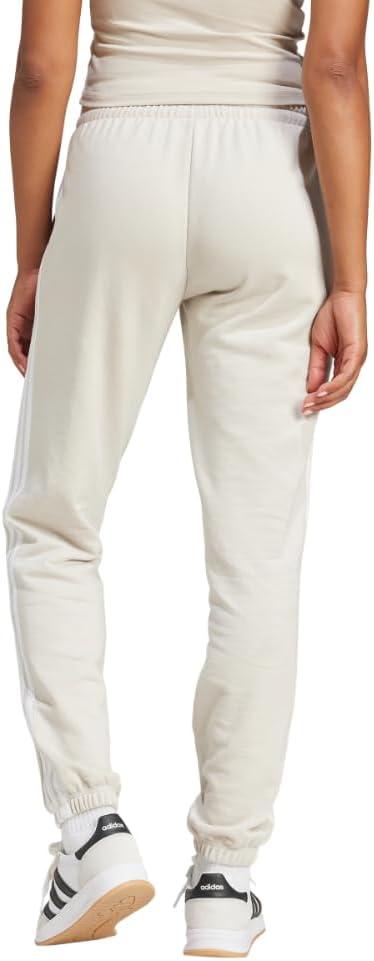 imageadidas Womens Essentials 3Stripes French Terry Cuffed PantsWonder AluminaWhite