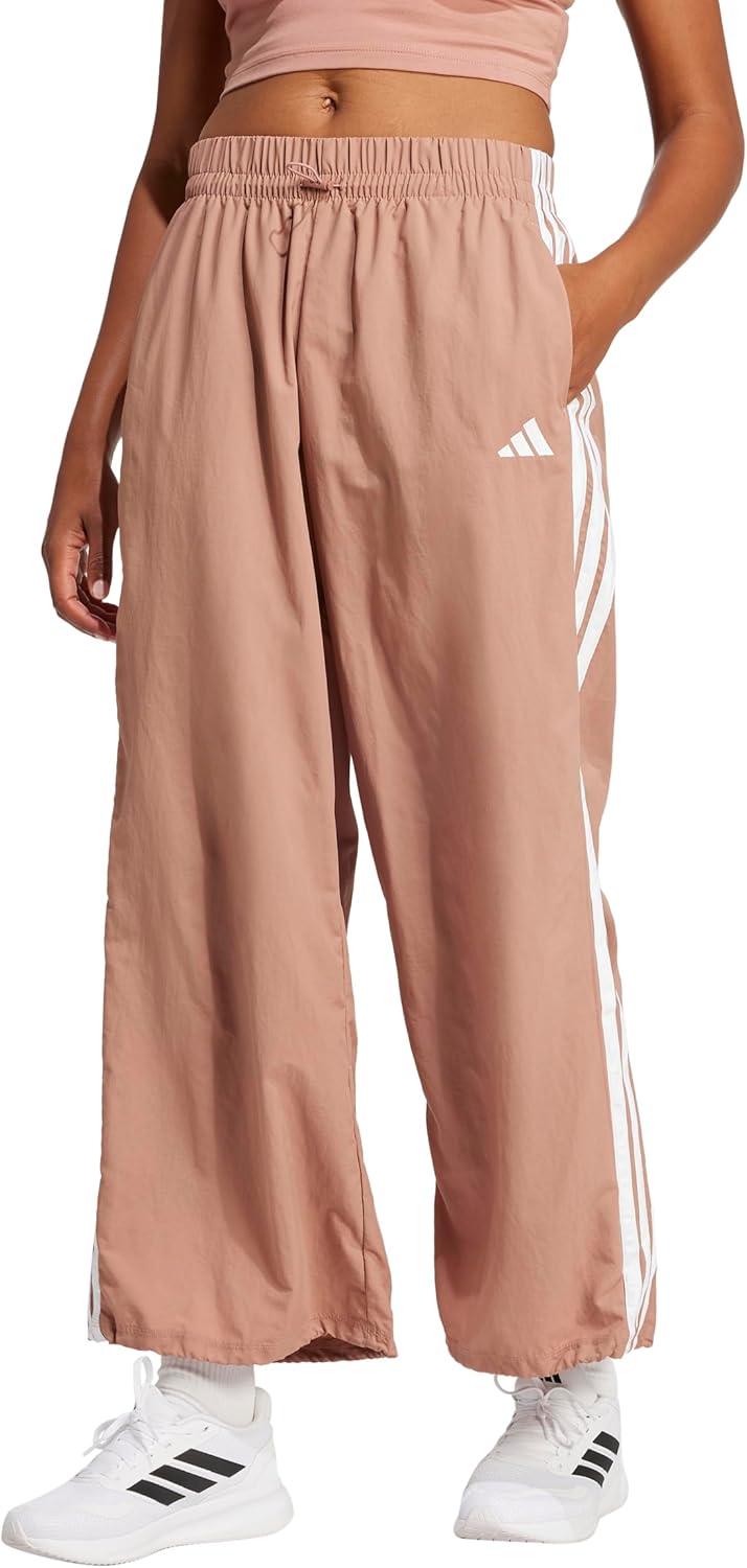 imageadidas Womens Essentials 3Stripes Woven Parachute PantsWarm ClayWhite
