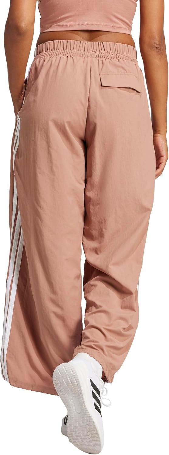imageadidas Womens Essentials 3Stripes Woven Parachute PantsWarm ClayWhite