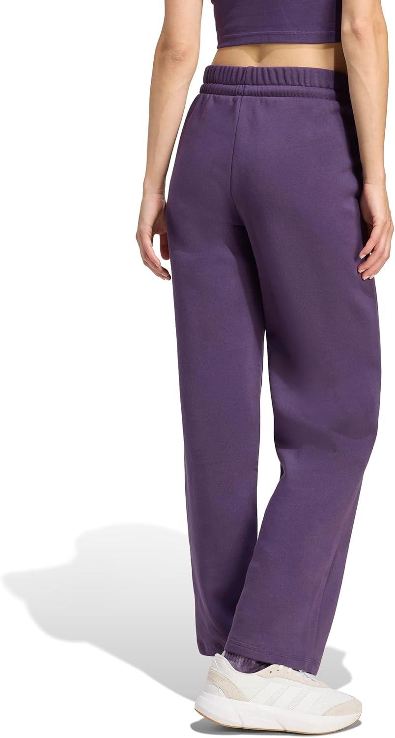 imageadidas Womens Essentials Small Logo Feel Cozy Open Hem PantAurora PlumBlack