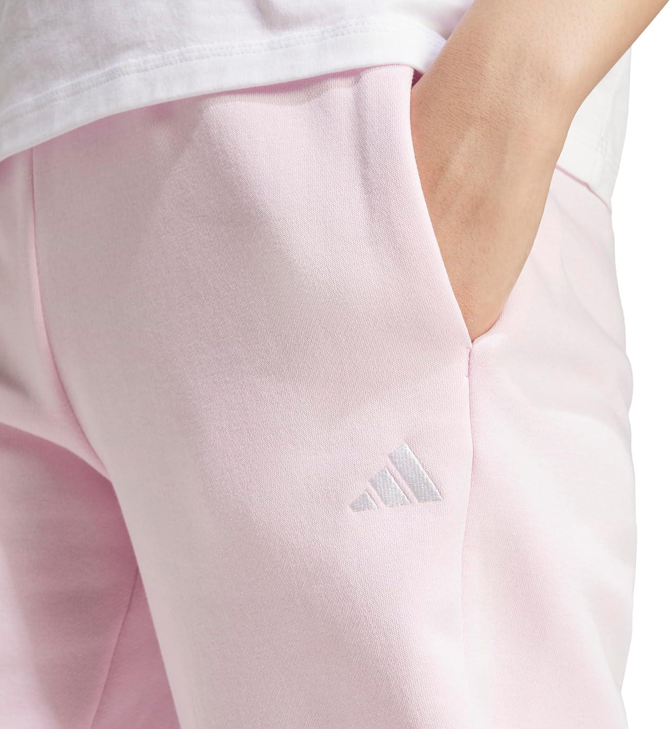imageadidas Womens Essentials Small Logo Feel Cozy Open Hem PantClear PinkWhite