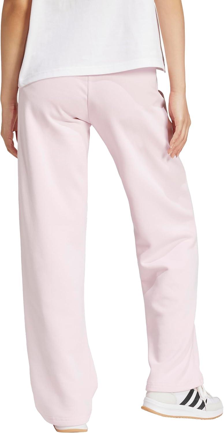 imageadidas Womens Essentials Small Logo Feel Cozy Open Hem PantClear PinkWhite