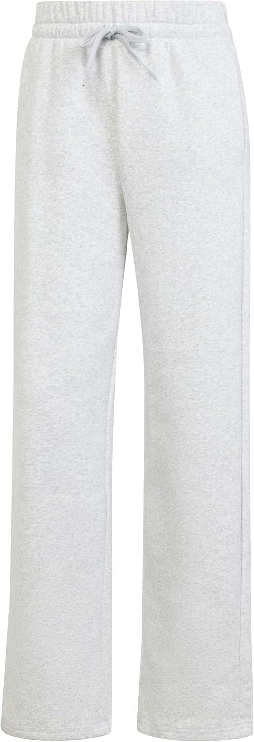 imageadidas Womens Essentials Small Logo Feel Cozy Open Hem PantLight Grey HeatherWhite