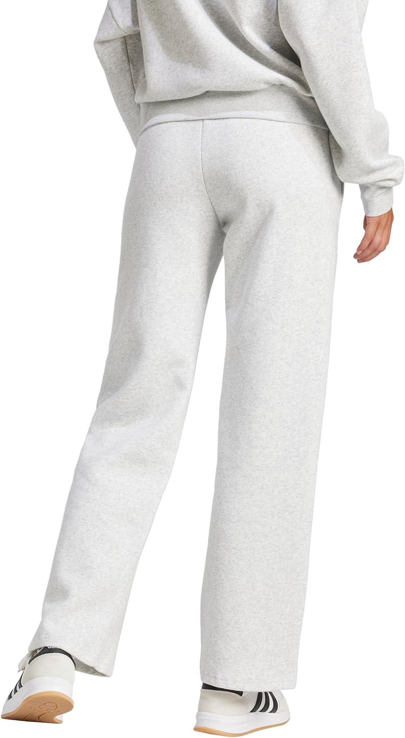 imageadidas Womens Essentials Small Logo Feel Cozy Open Hem PantLight Grey HeatherWhite