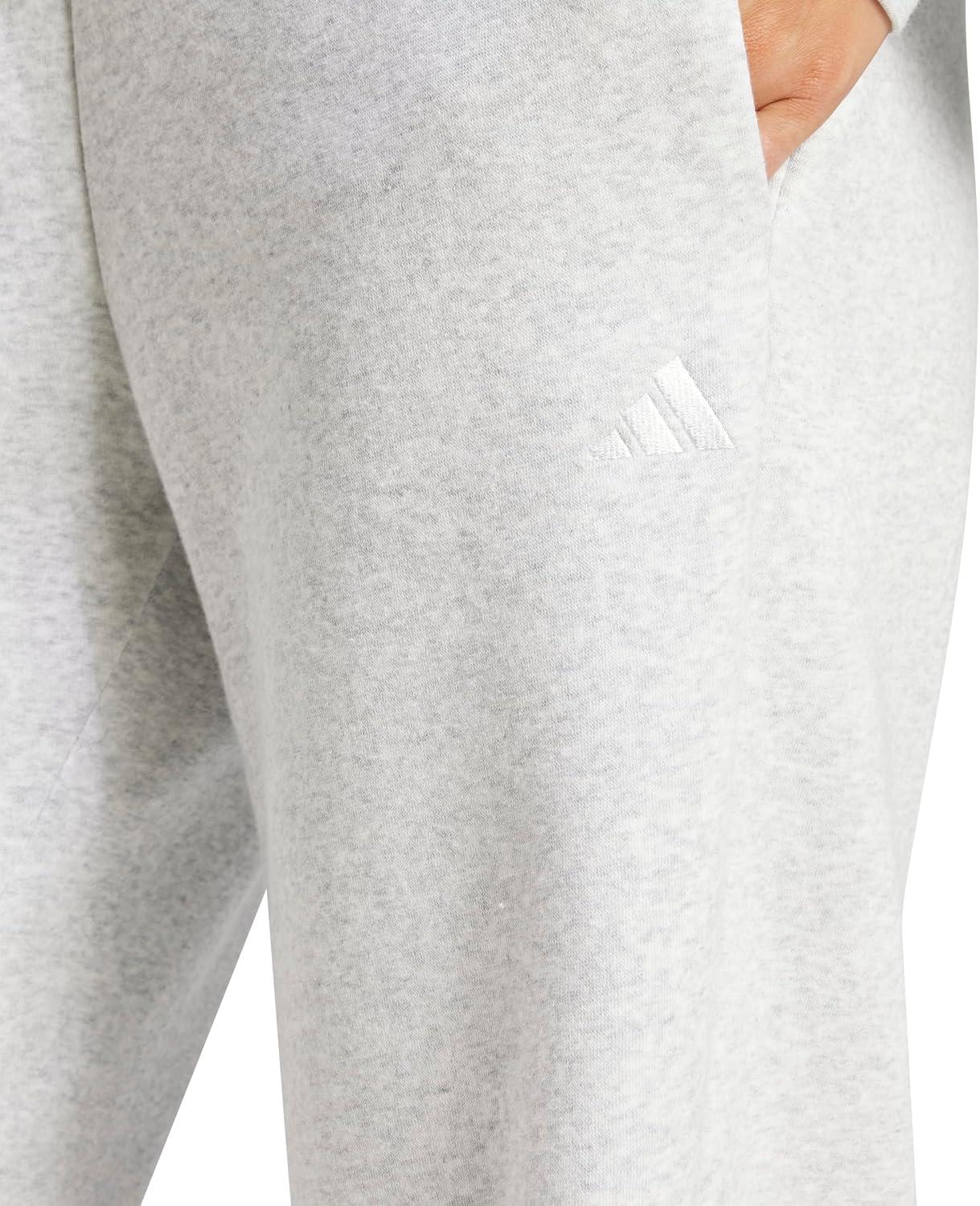imageadidas Womens Essentials Small Logo Feel Cozy Open Hem PantLight Grey HeatherWhite