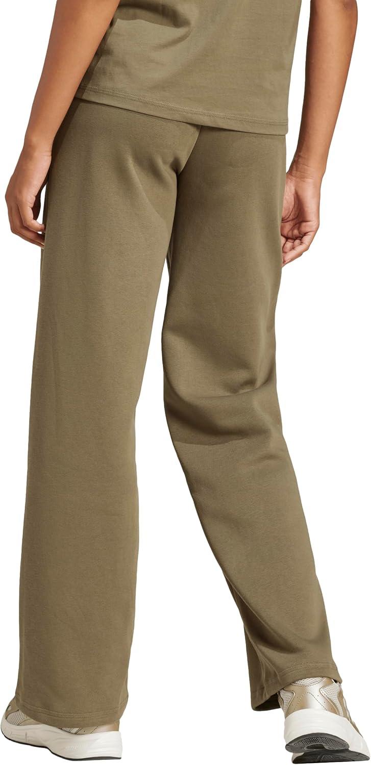 imageadidas Womens Essentials Small Logo Feel Cozy Open Hem PantOlive StrataWhite