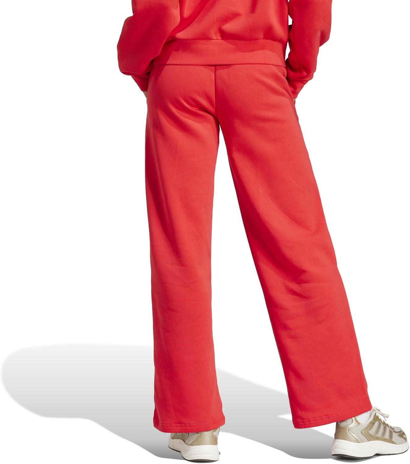 imageadidas Womens Essentials Small Logo Feel Cozy Open Hem PantPure RubyBlack