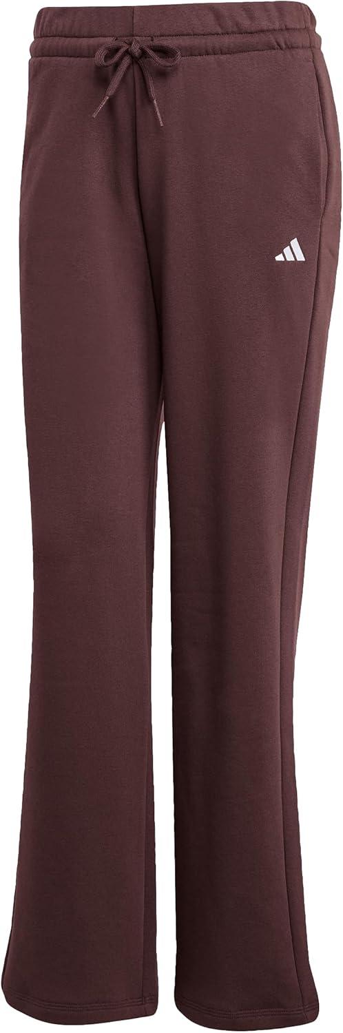 imageadidas Womens Essentials Small Logo Feel Cozy Open Hem PantShadow BrownWhite