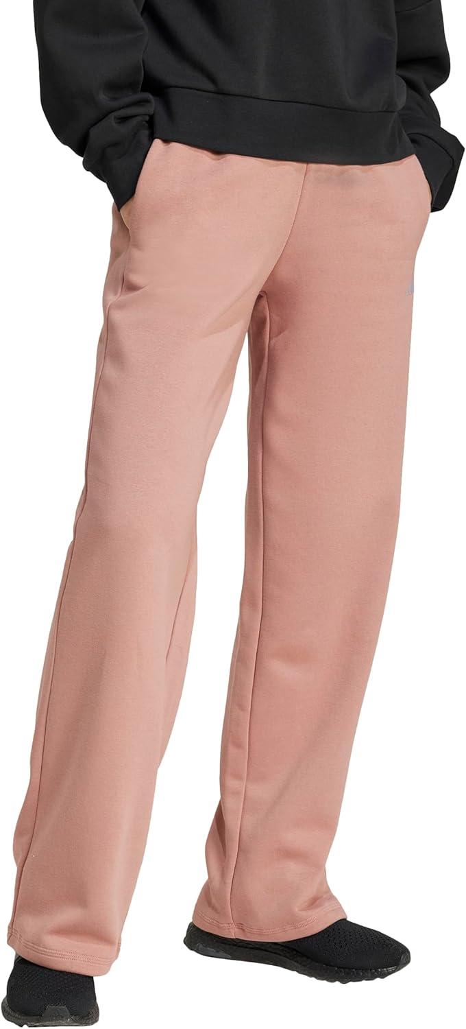 imageadidas Womens Essentials Small Logo Feel Cozy Open Hem PantWarm ClayWhite