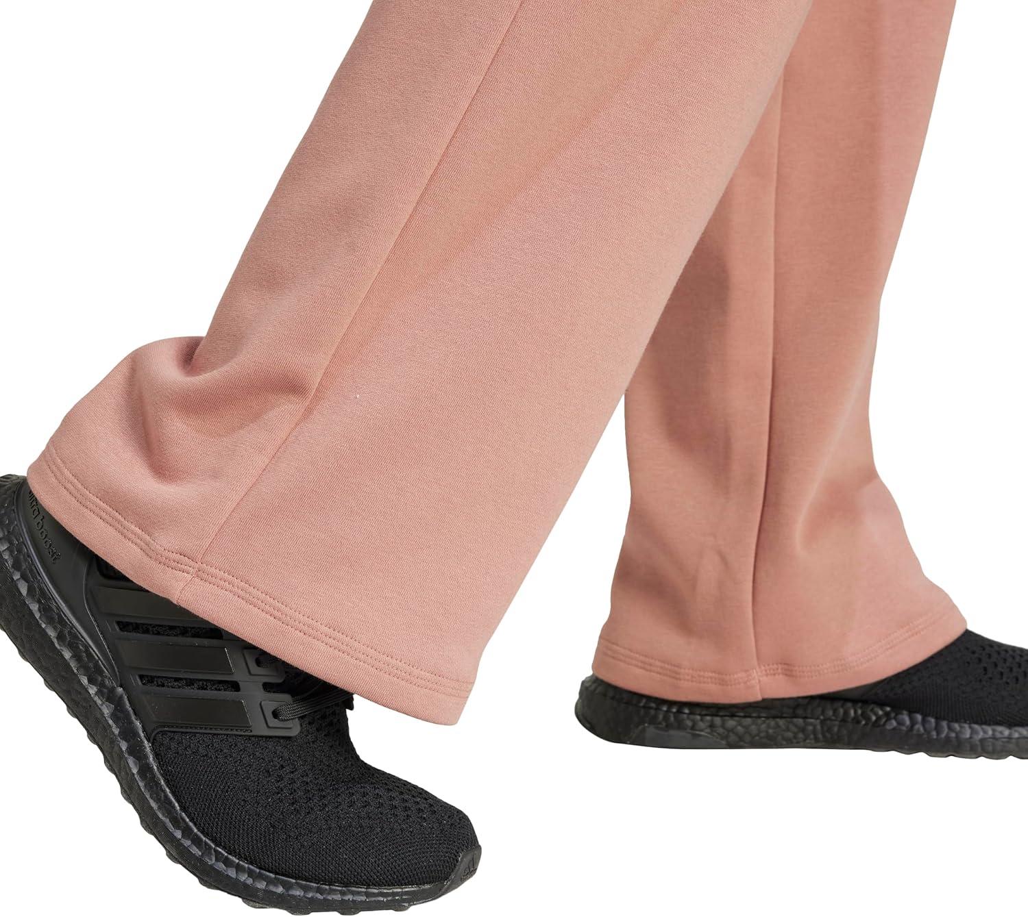 imageadidas Womens Essentials Small Logo Feel Cozy Open Hem PantWarm ClayWhite