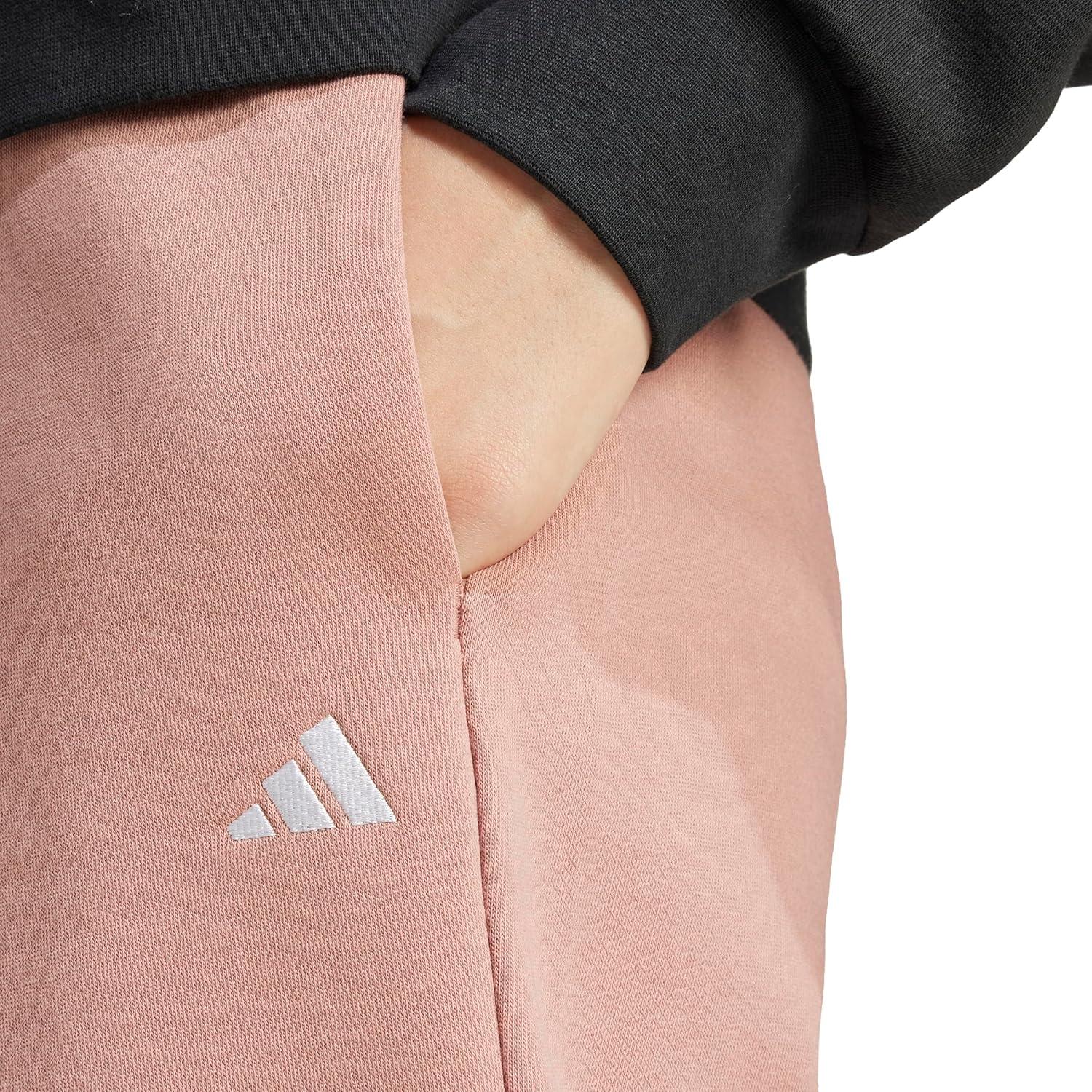 imageadidas Womens Essentials Small Logo Feel Cozy Open Hem PantWarm ClayWhite