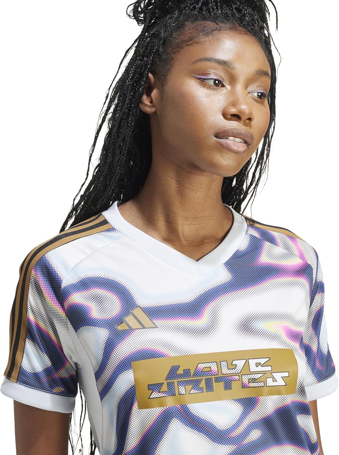 imageadidas Womens Tiro Pride JerseyHalo BluePurple BurstPink Spark