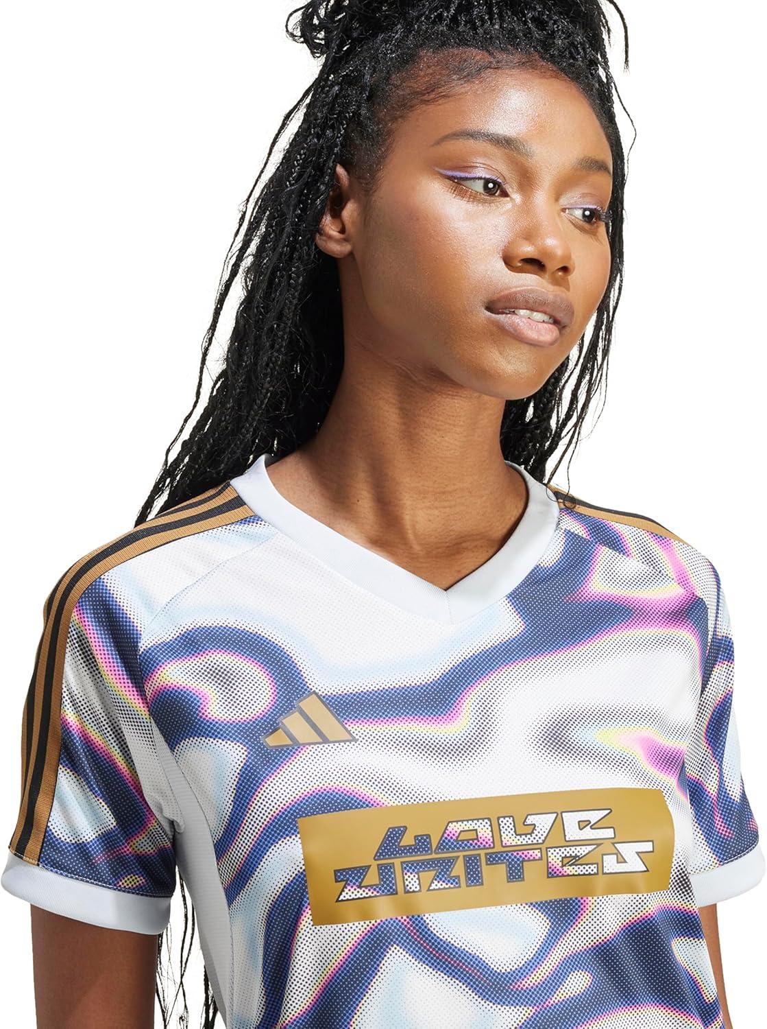 imageadidas Womens Tiro Pride JerseyHalo BluePurple BurstPink Spark