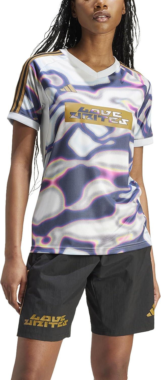 imageadidas Womens Tiro Pride JerseyHalo BluePurple BurstPink Spark