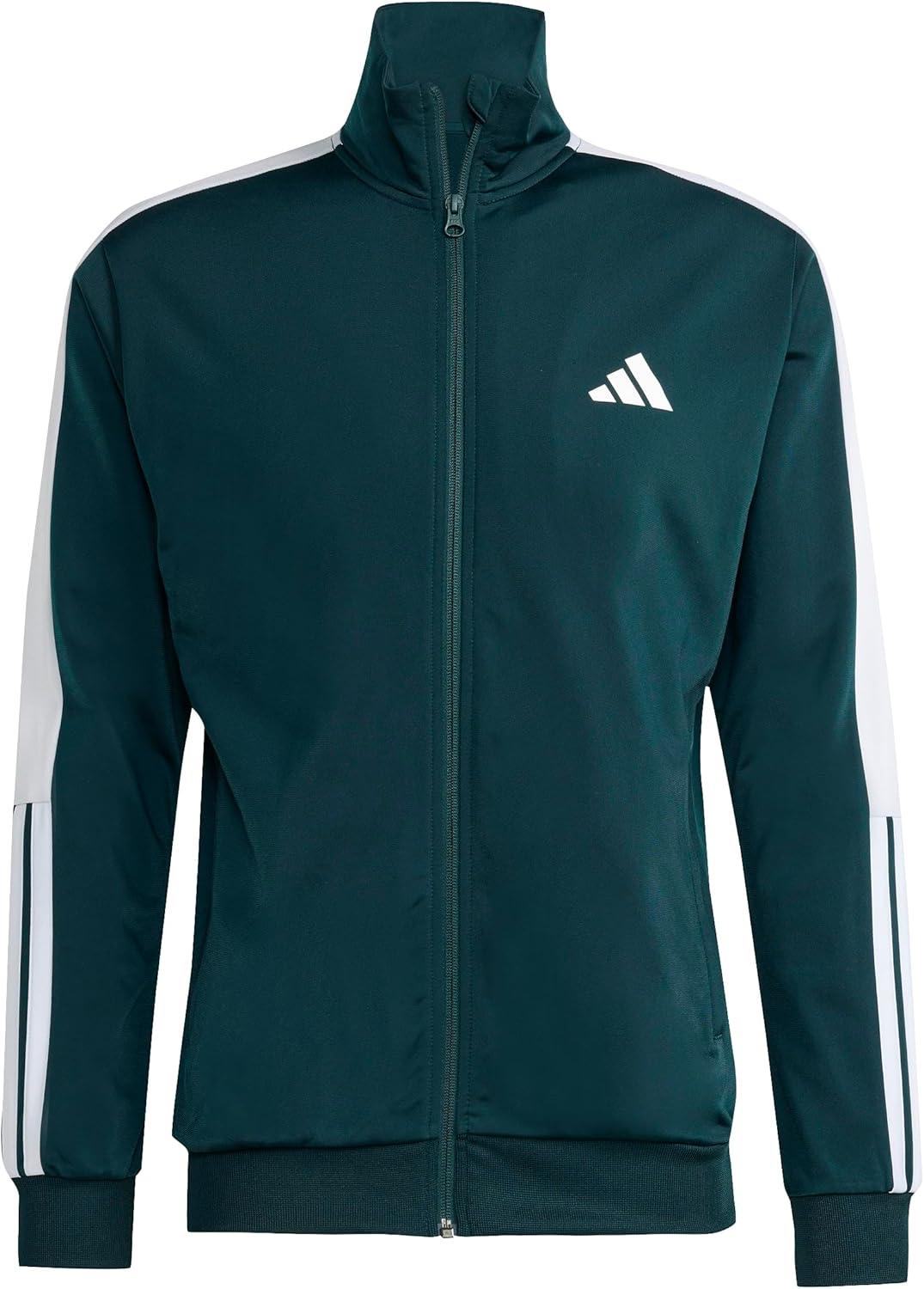 imageadidas mens Colorblock Track TopAurora IvyWhite