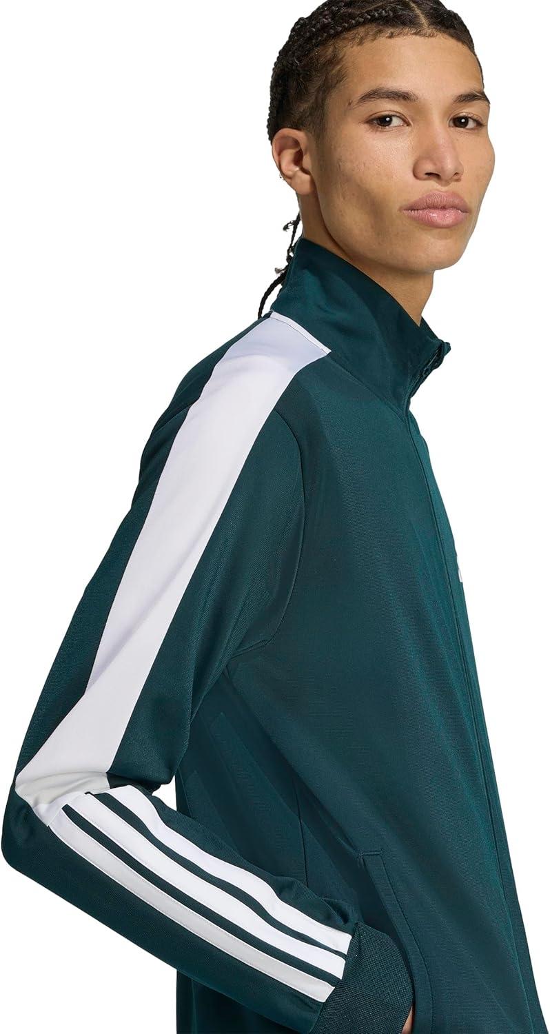 imageadidas mens Colorblock Track TopAurora IvyWhite