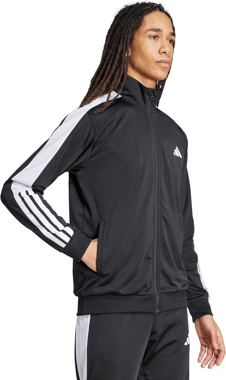 imageadidas mens Colorblock Track TopBlackWhite