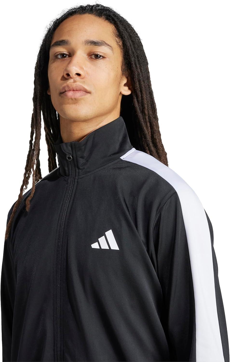 imageadidas mens Colorblock Track TopBlackWhite