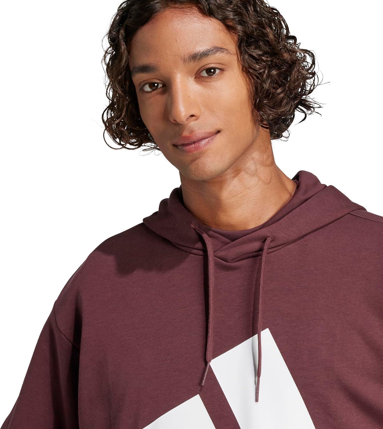 imageadidas mens Essentials Big Logo French Terry HoodieAurora RubyWhite