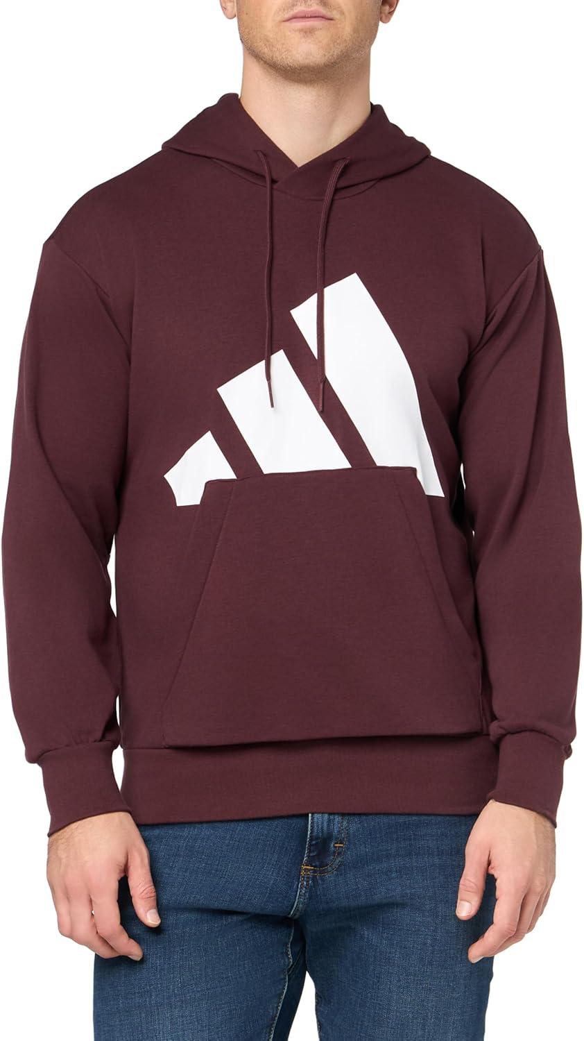 imageadidas mens Essentials Big Logo French Terry HoodieAurora RubyWhite