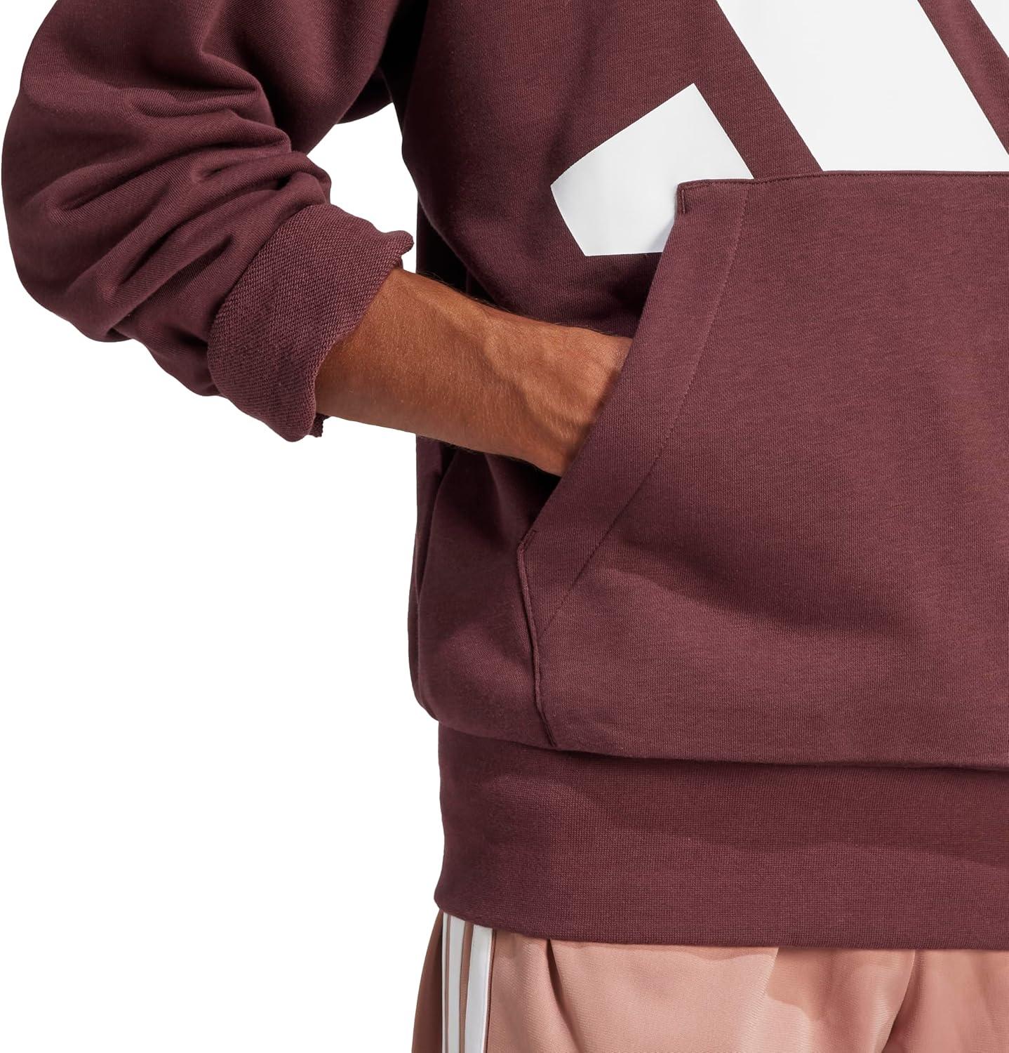 imageadidas mens Essentials Big Logo French Terry HoodieAurora RubyWhite