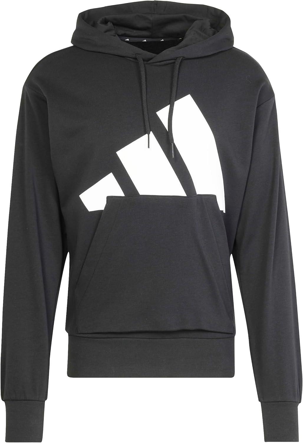 imageadidas mens Essentials Big Logo French Terry HoodieBlackWhite