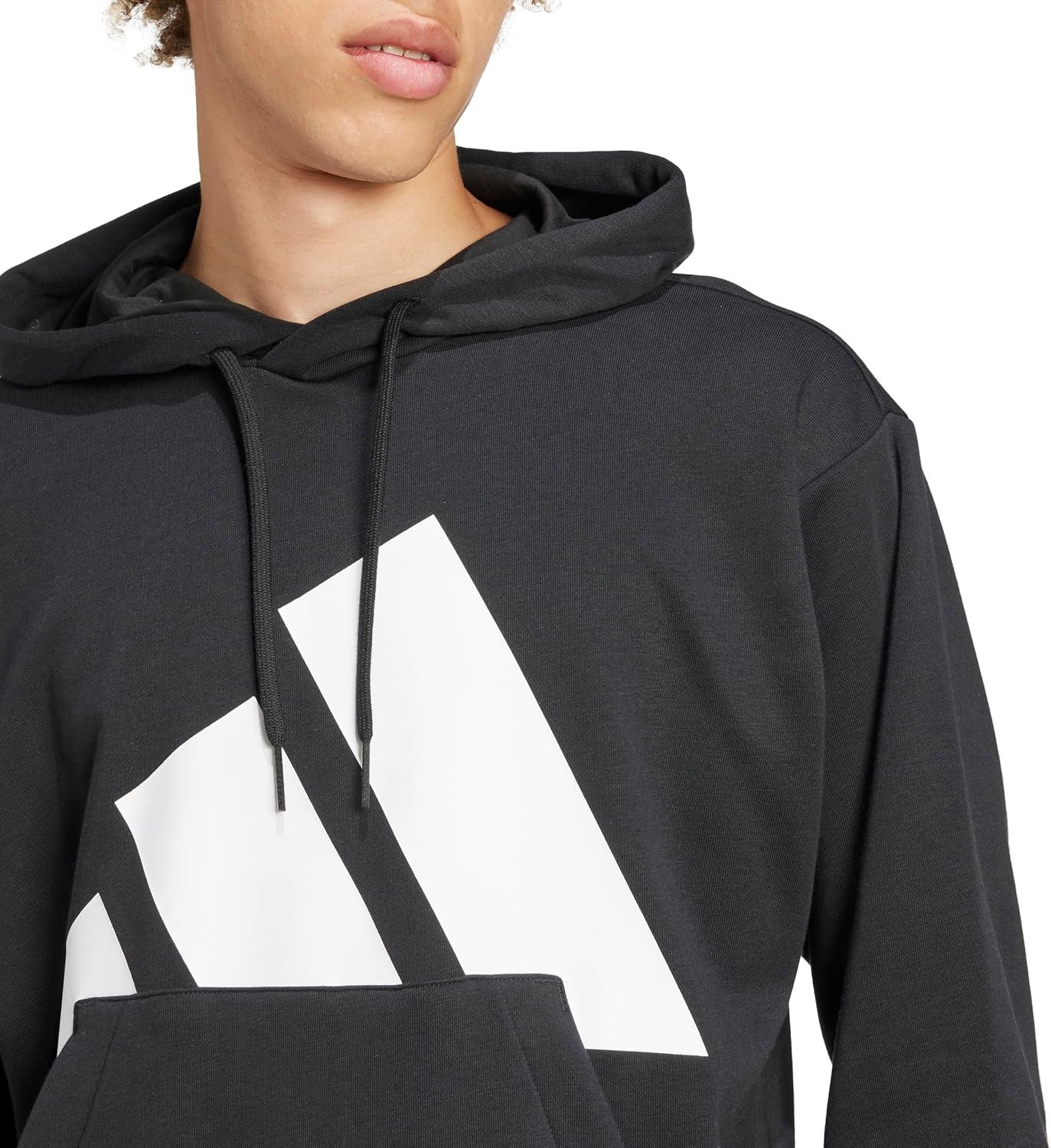 imageadidas mens Essentials Big Logo French Terry HoodieBlackWhite
