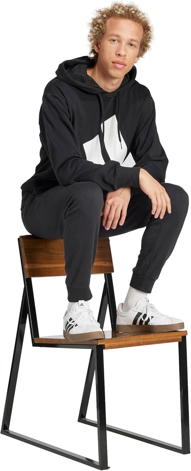 imageadidas mens Essentials Big Logo French Terry HoodieBlackWhite