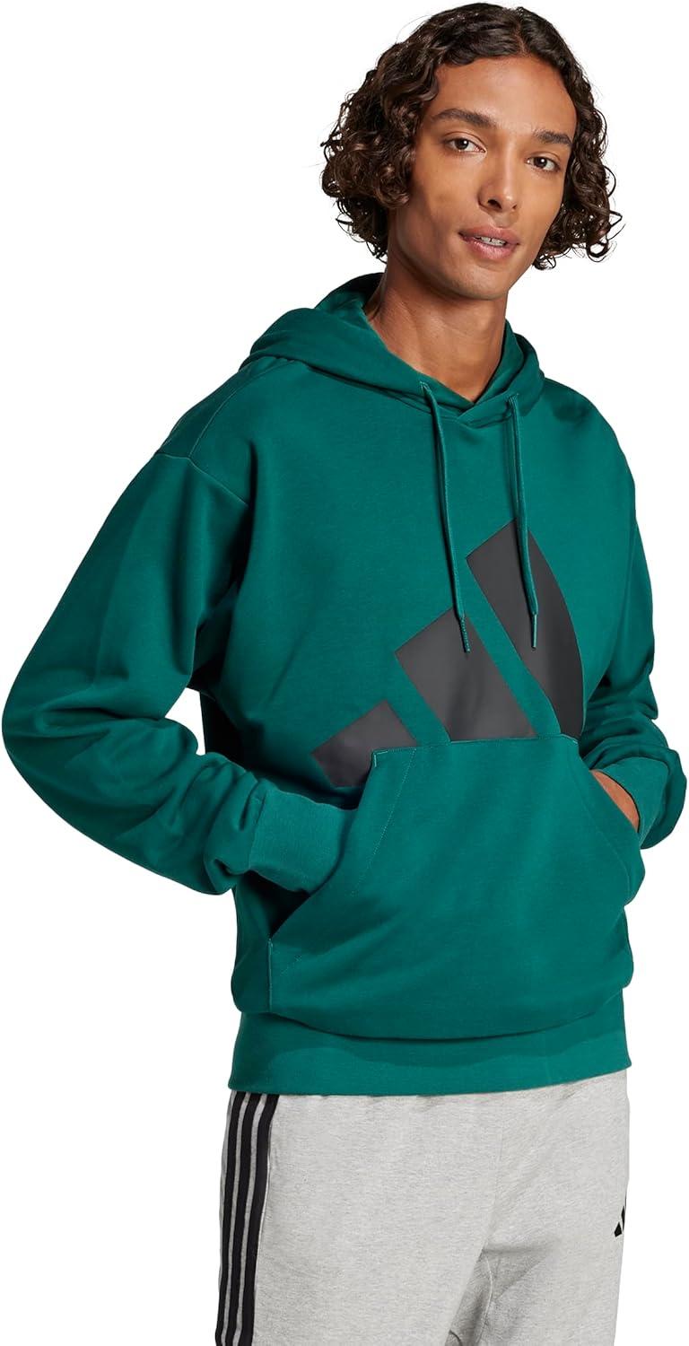 imageadidas mens Essentials Big Logo French Terry HoodieCollegiate GreenBlack