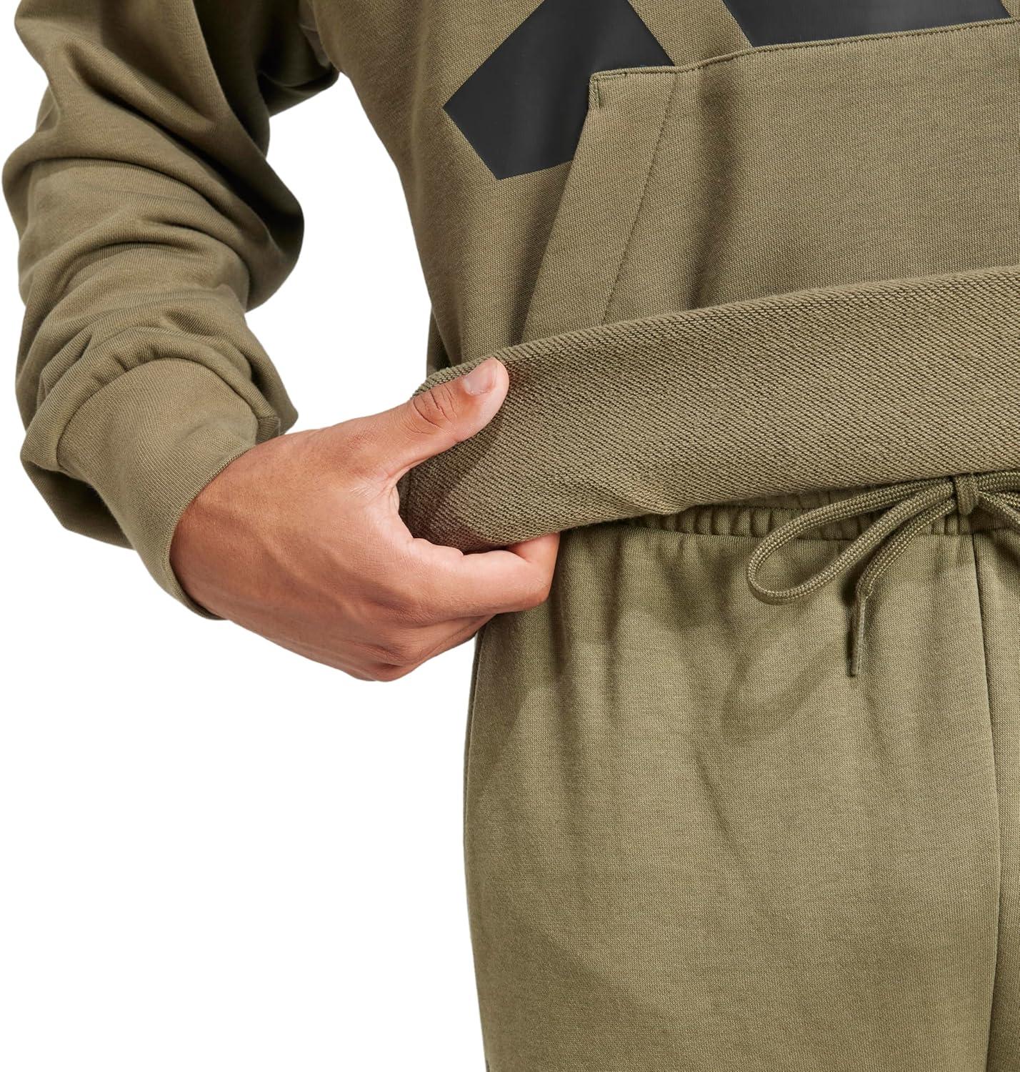 imageadidas mens Essentials Big Logo French Terry HoodieOlive StrataBlack