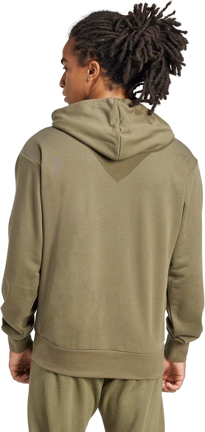 imageadidas mens Essentials Big Logo French Terry HoodieOlive StrataBlack