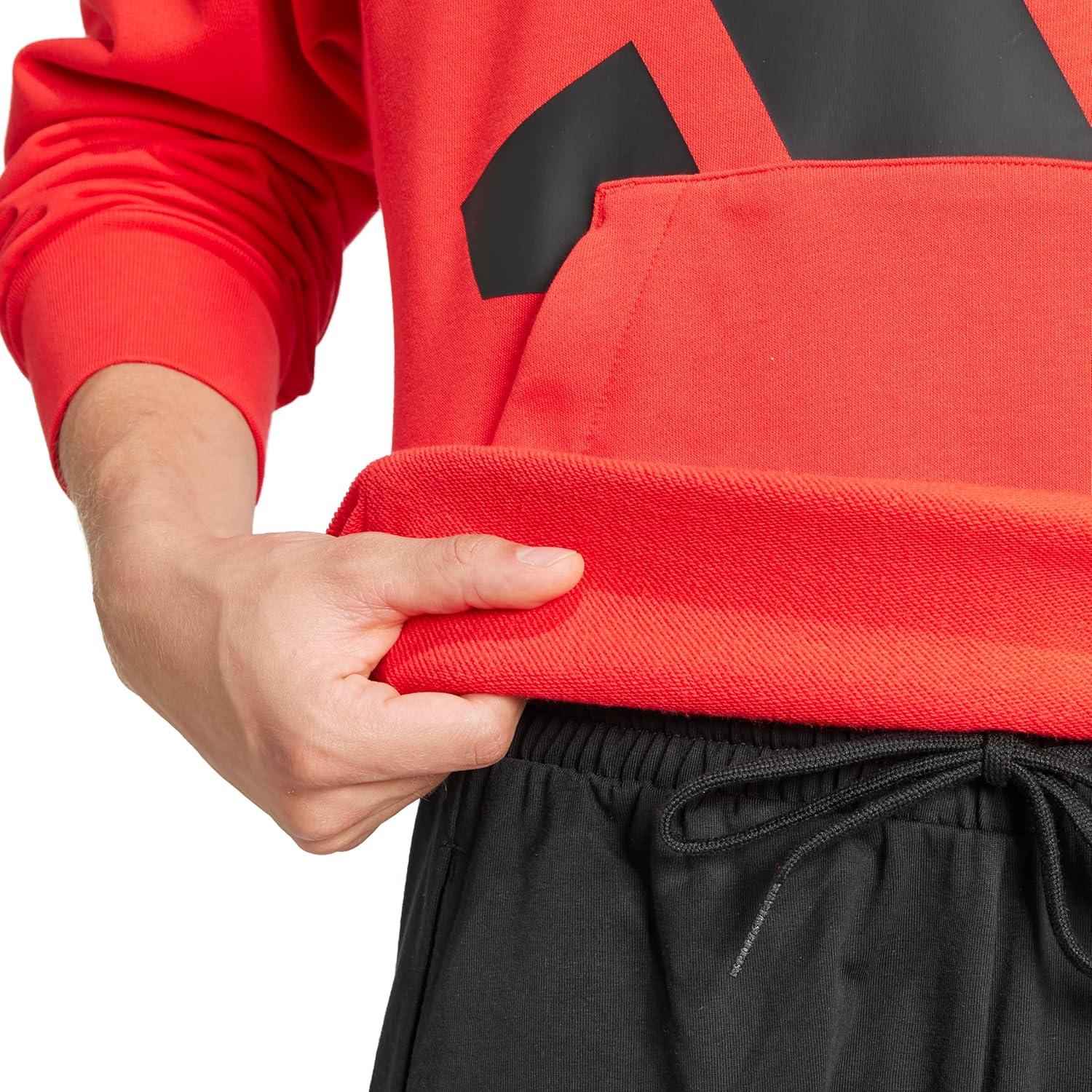 imageadidas mens Essentials Big Logo French Terry HoodiePure RubyBlack