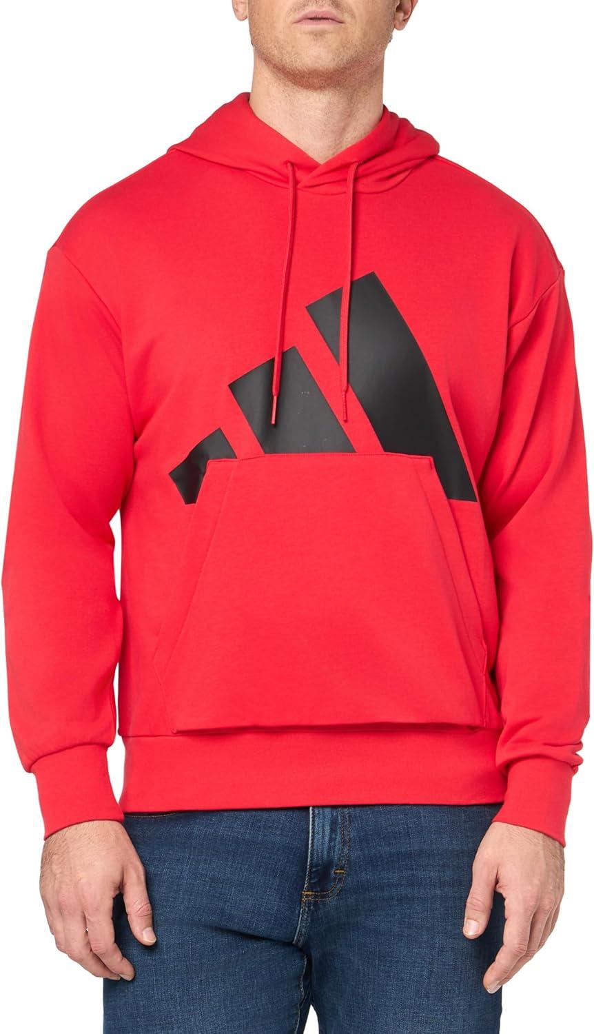 imageadidas mens Essentials Big Logo French Terry HoodiePure RubyBlack