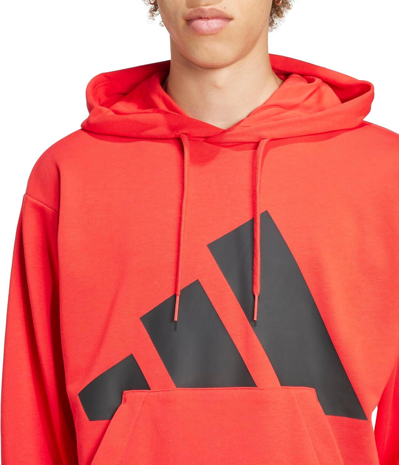 imageadidas mens Essentials Big Logo French Terry HoodiePure RubyBlack