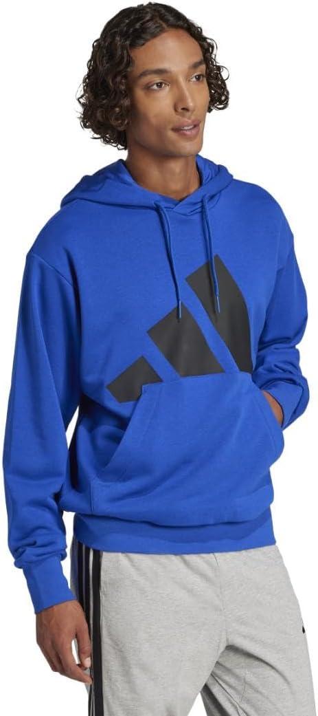 imageadidas mens Essentials Big Logo French Terry HoodieTeam Royal BlueBlack