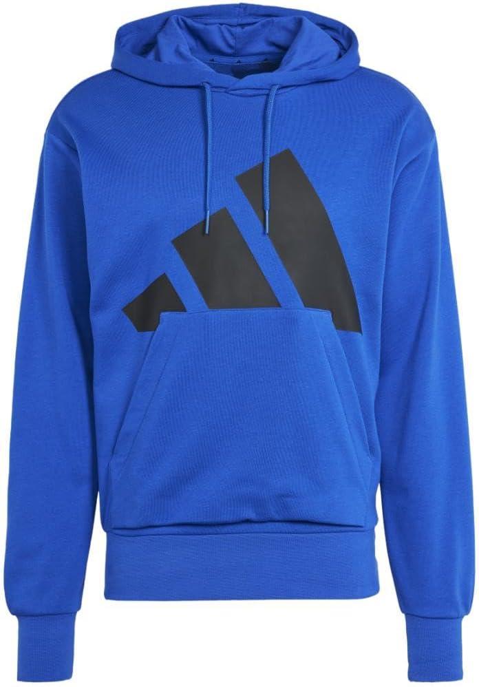 imageadidas mens Essentials Big Logo French Terry HoodieTeam Royal BlueBlack