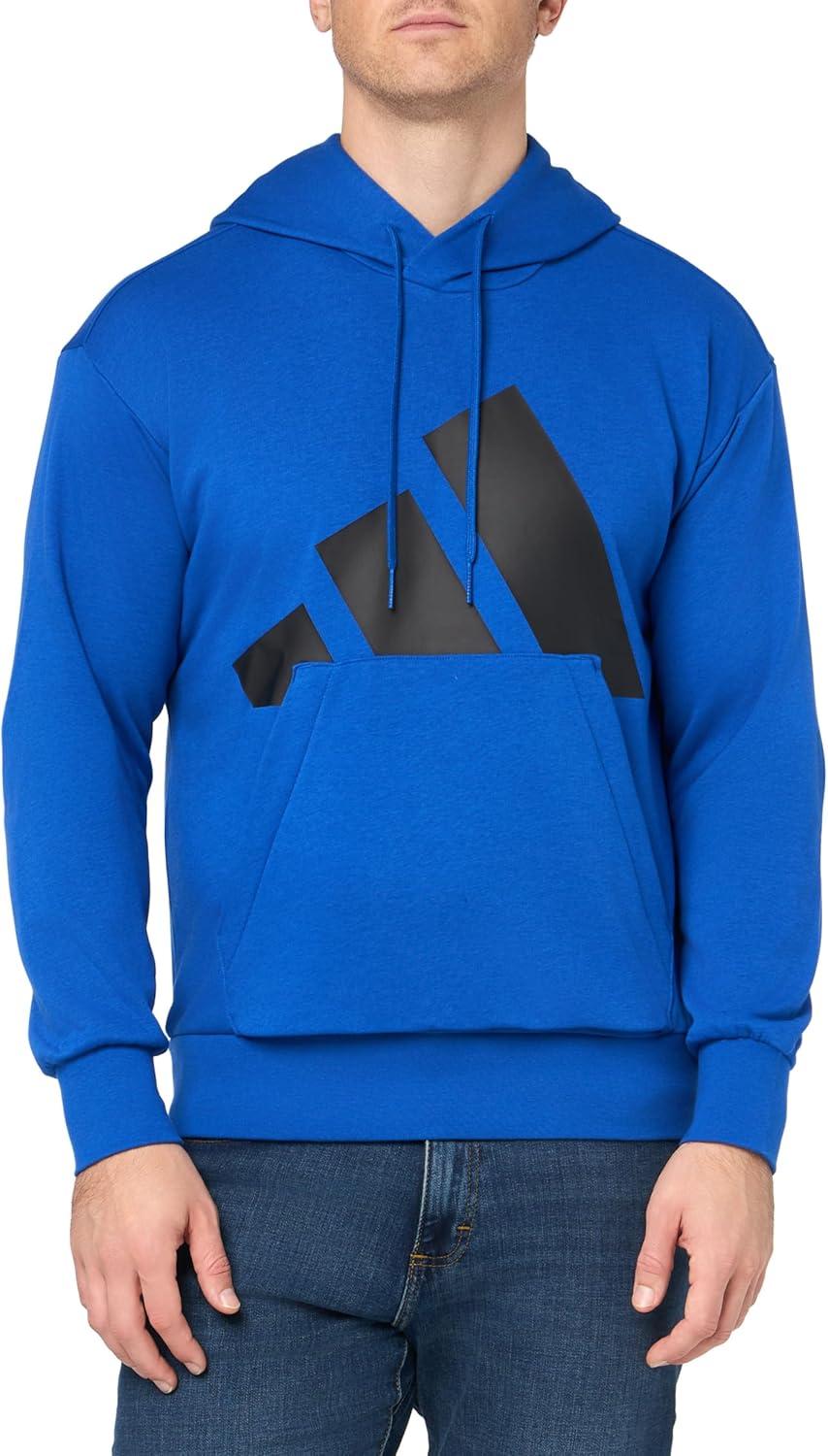 imageadidas mens Essentials Big Logo French Terry HoodieTeam Royal BlueBlack