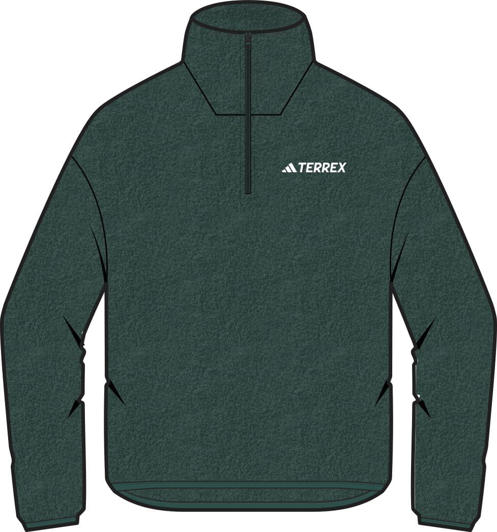 imageadidas mens Terrex Multi Essentials Halfzip Fleece Hiking JacketAurora Ivy