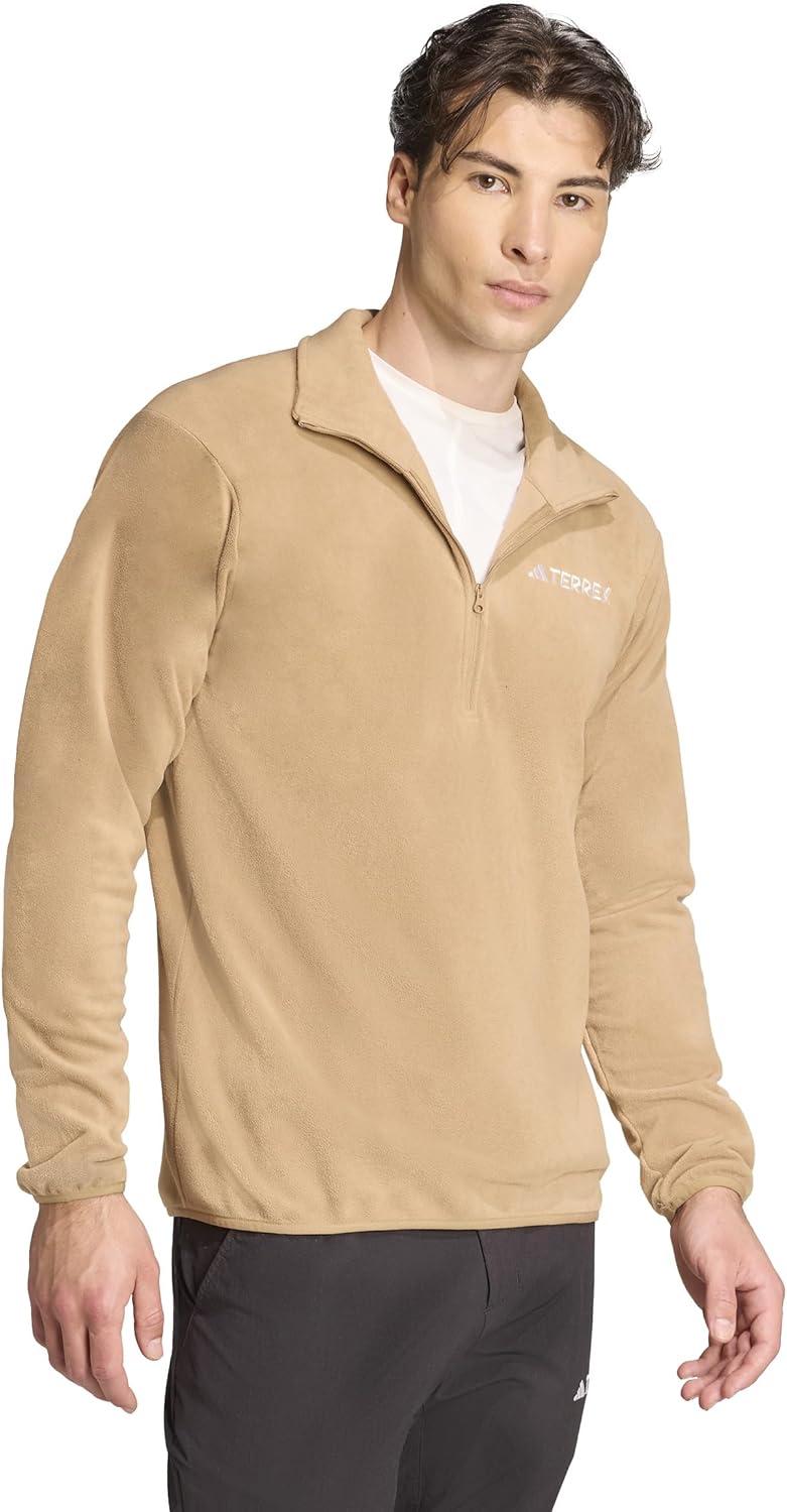 imageadidas mens Terrex Multi Essentials Halfzip Fleece Hiking JacketCardboard