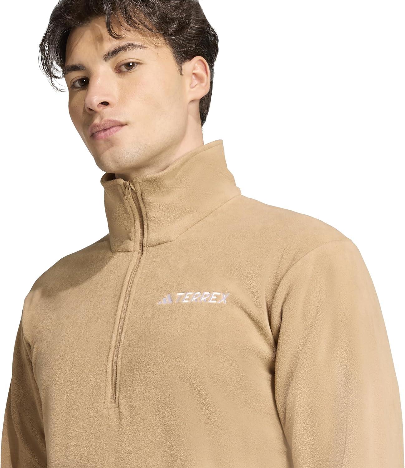 imageadidas mens Terrex Multi Essentials Halfzip Fleece Hiking JacketCardboard