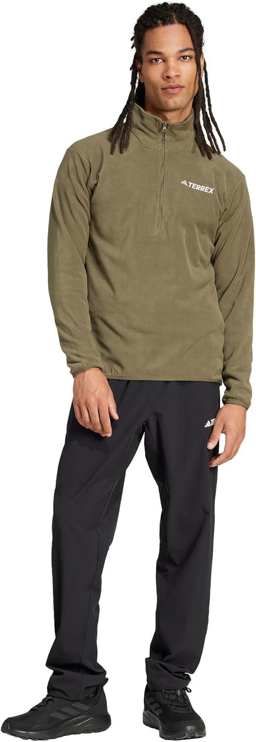 imageadidas mens Terrex Multi Essentials Halfzip Fleece Hiking JacketOlive Strata