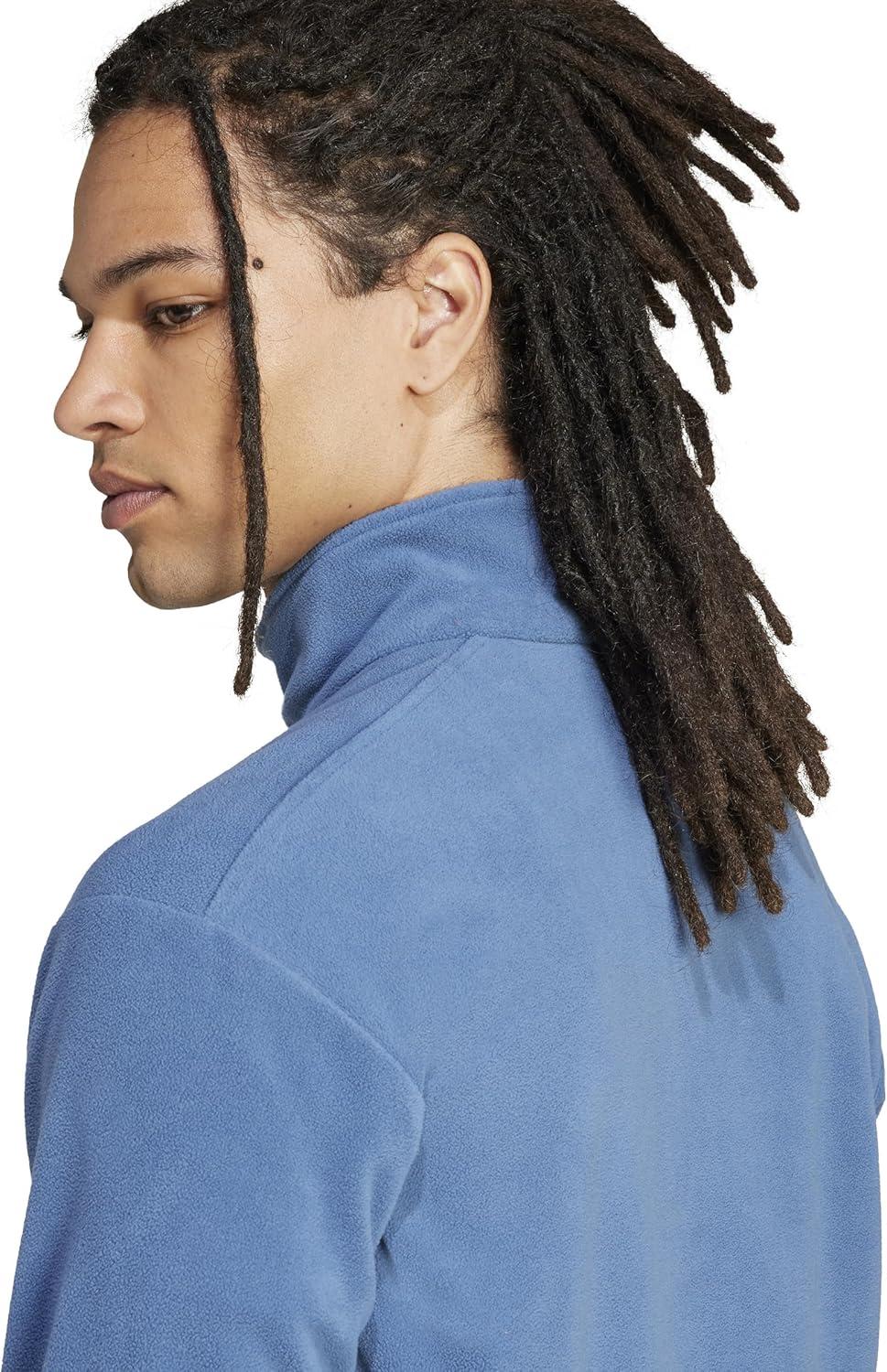 imageadidas mens Terrex Multi Essentials Halfzip Fleece Hiking JacketWonder Steel